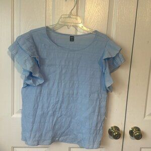 SHEIN‎ LUNE Solid Ruffle Trim Blouse /XL(12)